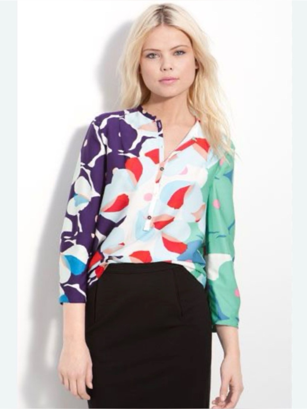 Diane Von Furstenberg Whista silk print blouse multicolor size 2